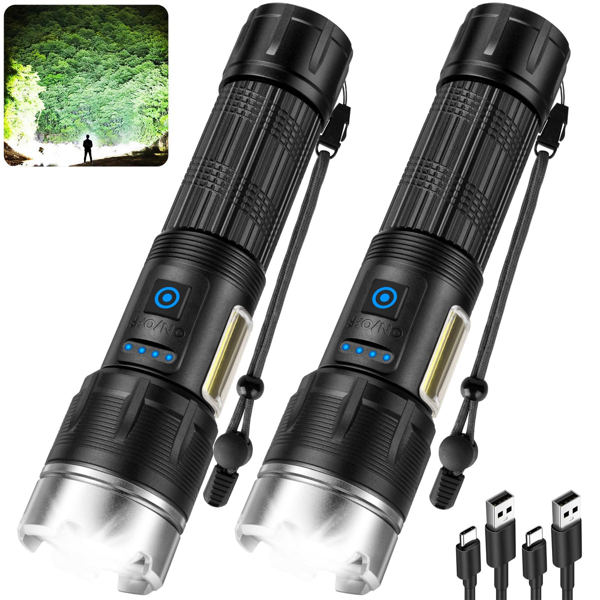 Cinlinso flashlight beam up to 3,280 feet for outdoor visibility