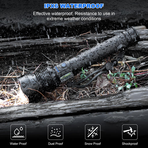 Cinlinso flashlight includes USB cable and lanyard for easy carry