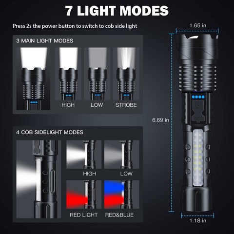 Cinlinso flashlight IPX6 waterproof design for rain and rugged use.