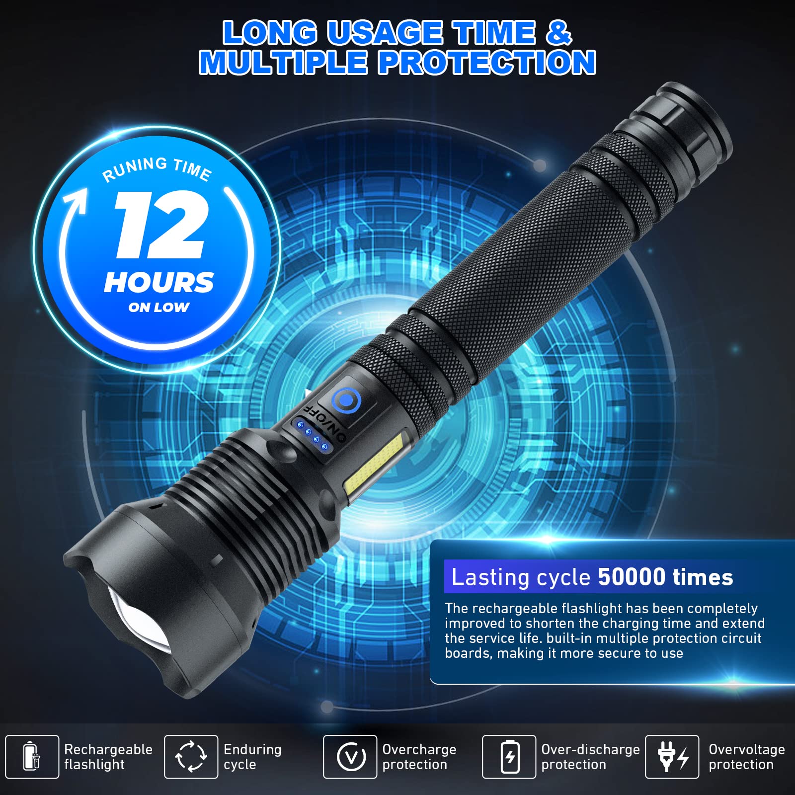 Cinlinso flashlight offers 7 modes for versatile lighting options