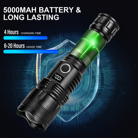 Cinlinso LED flashlight IPX7 waterproof for rain and snow