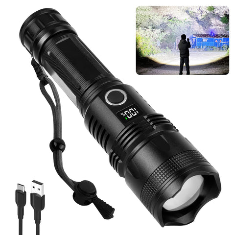 Cinlinso LED flashlight with wide illumination for outdoor visibility