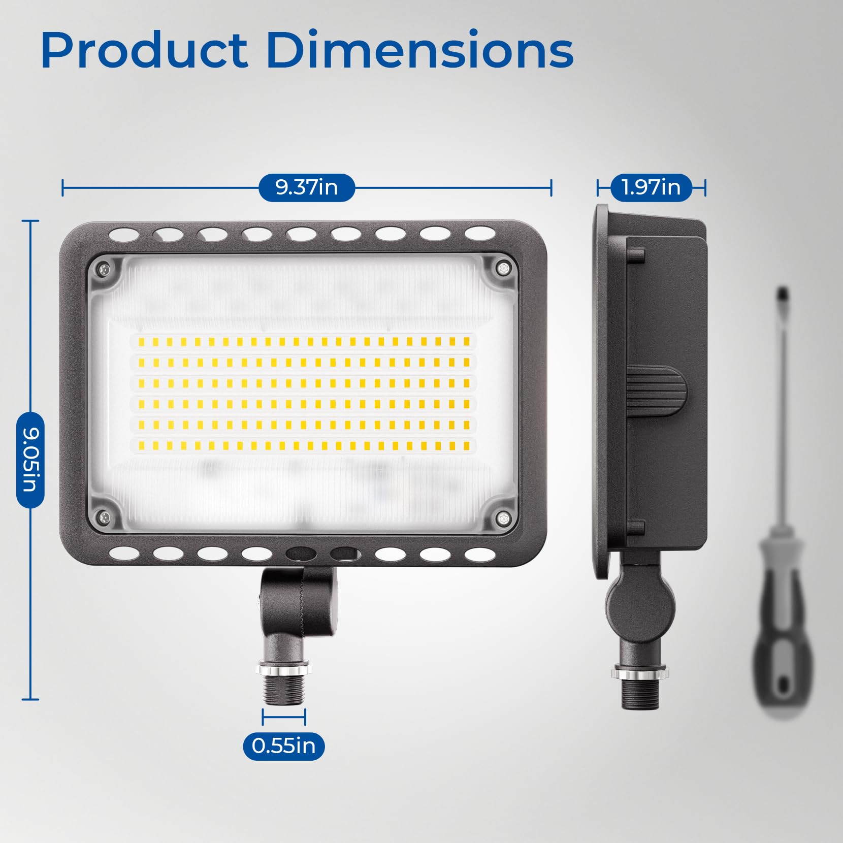 CINOTON 120W flood light, ground mounting option for yards and driveways.