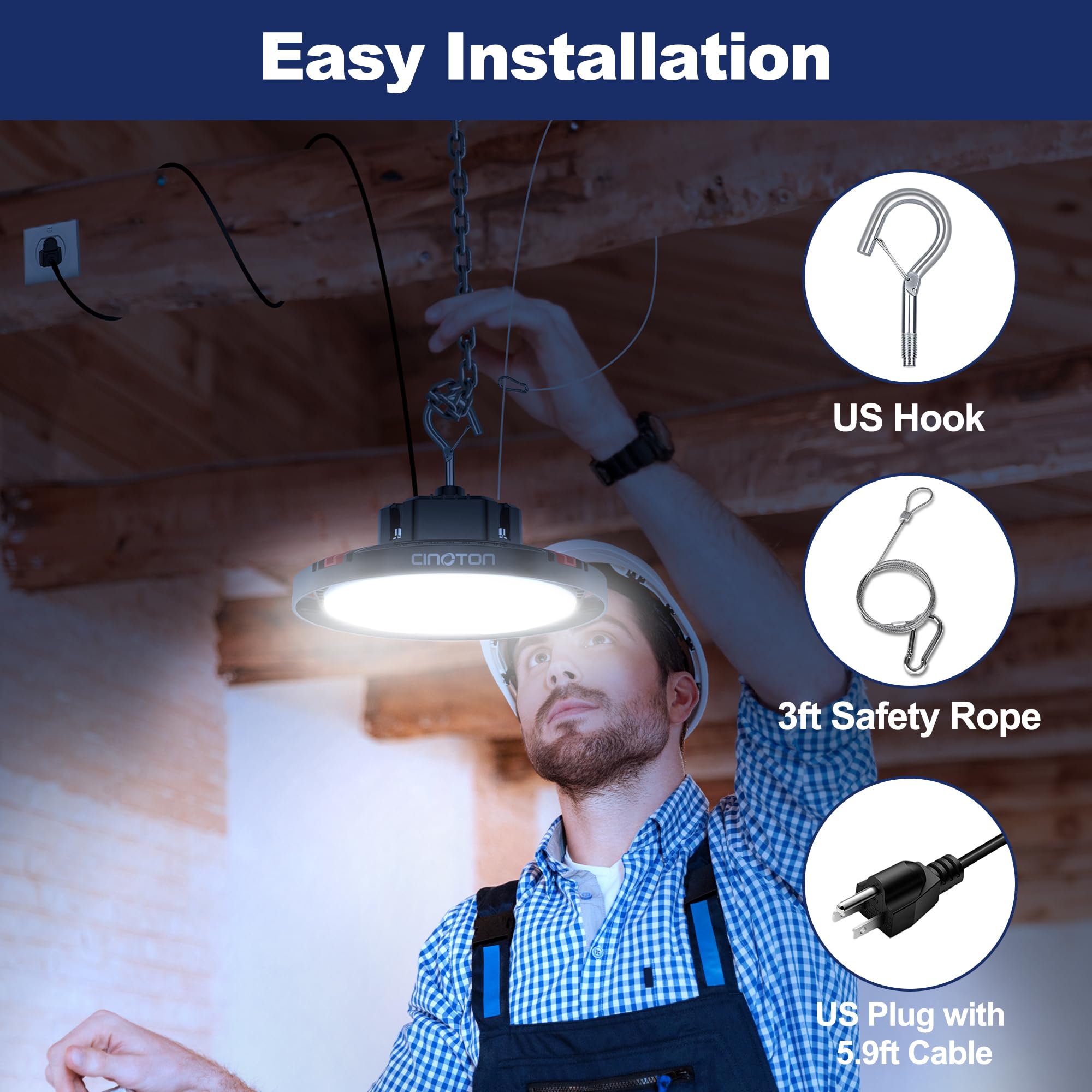 CINOTON 160W UFO high bay light with efficient heat dissipation