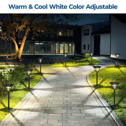 CINOTON warm white glow along a garden path inviting evening ambiance