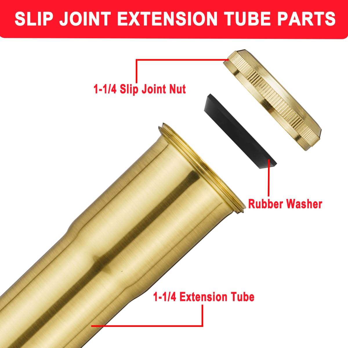 Cinsda rubber washer for reliable seal in 1-1/4 drain connections