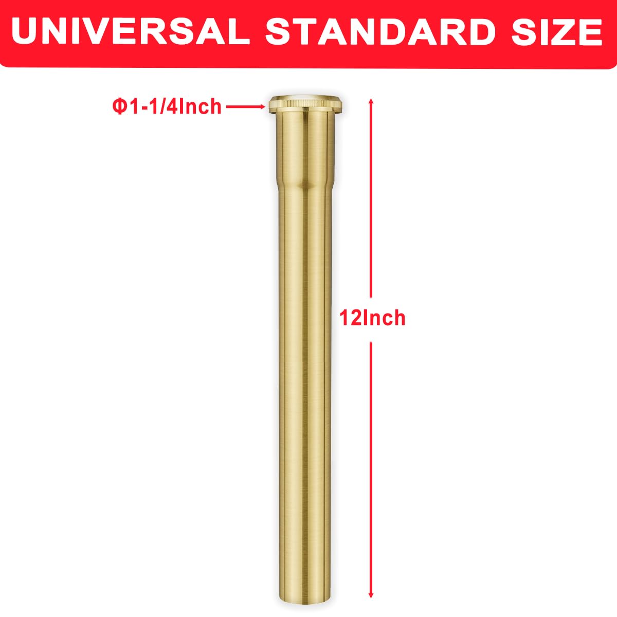 Cinsda slip joint nut in brushed gold for easy, leak-free adjustments