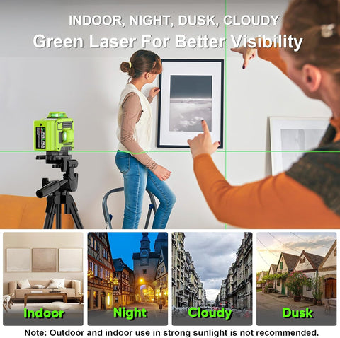 CinusLinus green laser beams provide clear visibility indoors.