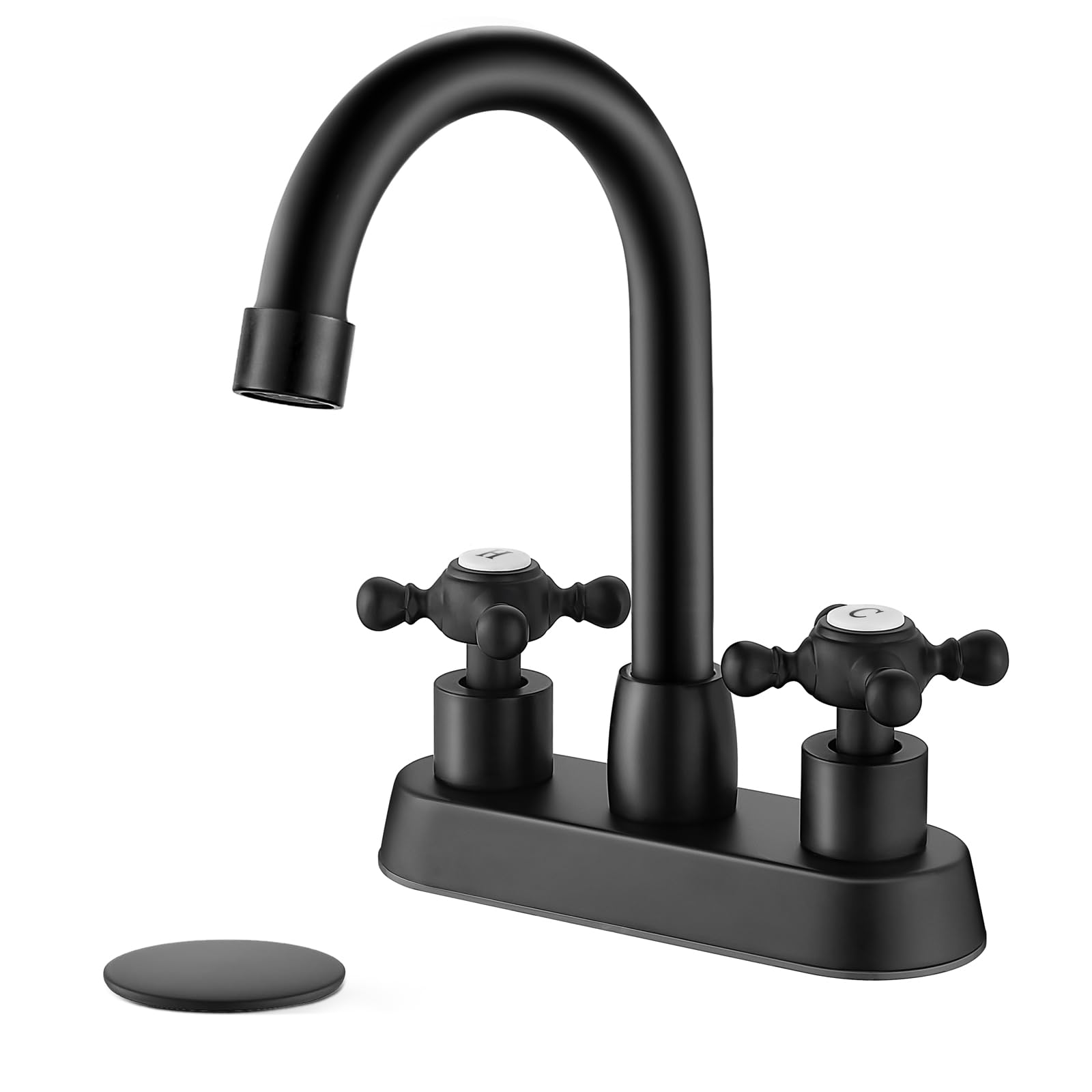 Cinwiny 4-inch centerset faucet in matte black for a stylish bathroom upgrade.