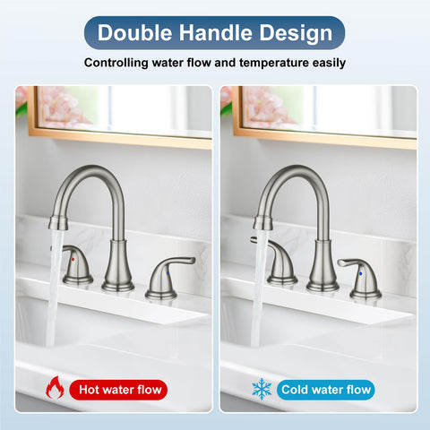 Cinwiny dual-lever bathroom faucet offers smooth temperature control