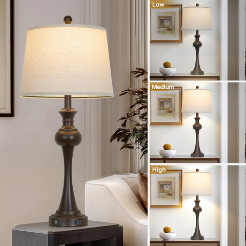 Cinyirong metal lamp body adds an elegant, durable design touch.