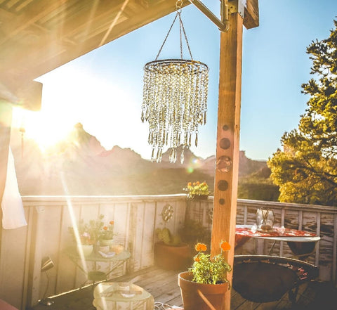 Cioceen chandelier shown with hanging chain and standard socket