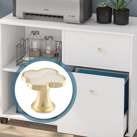Cionyce Clover knob white surface adds a modern touch to furniture.