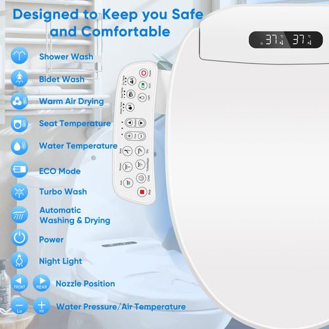 Cioreznt bidet seat with oscillating spray for thorough cleansing.