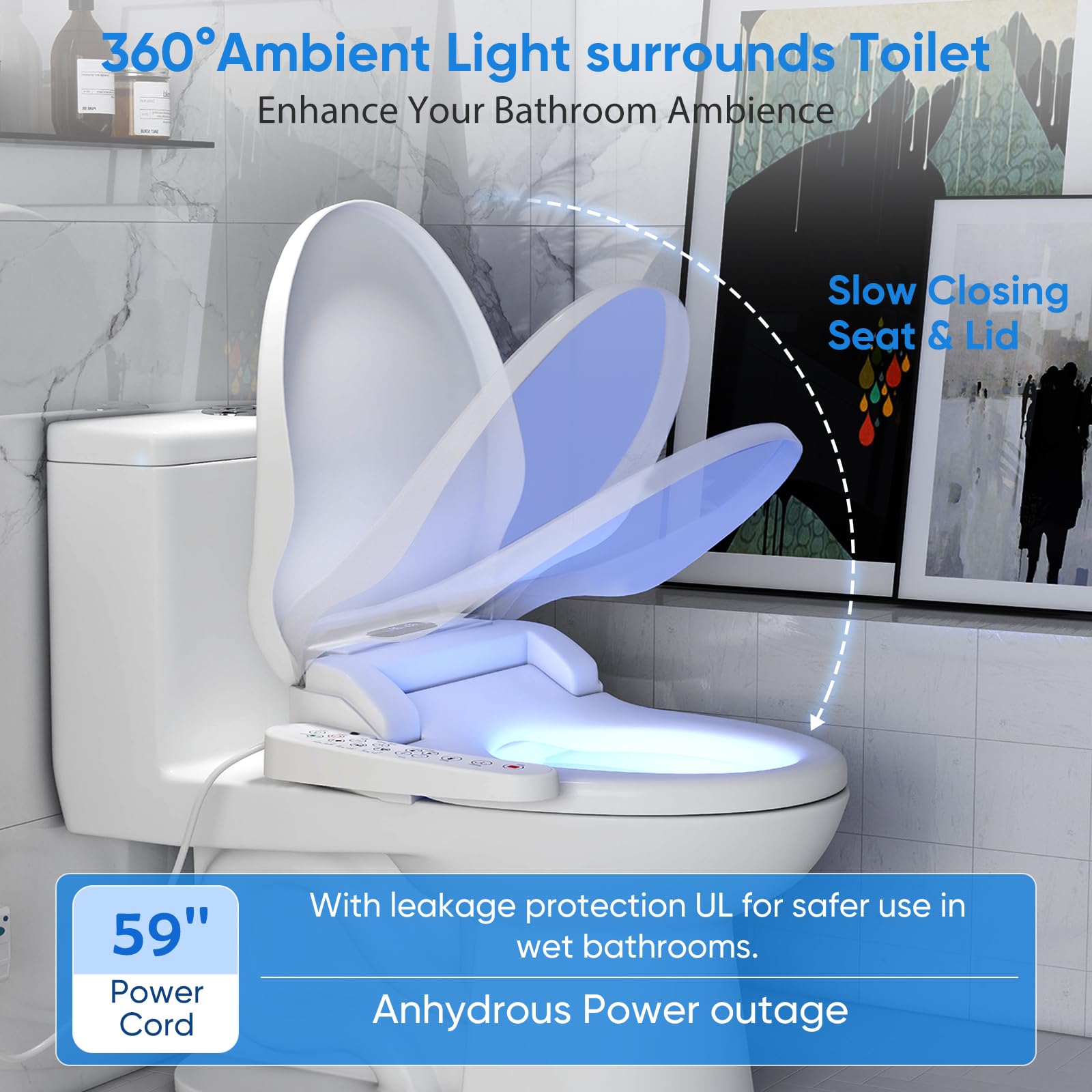Cioreznt bidet seat warm air dryer reduces paper waste after washing.