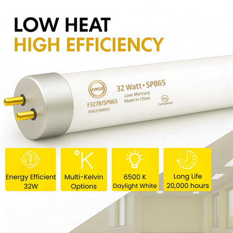 Circle daylight T8 bulbs easy-install with end pins for quick setup