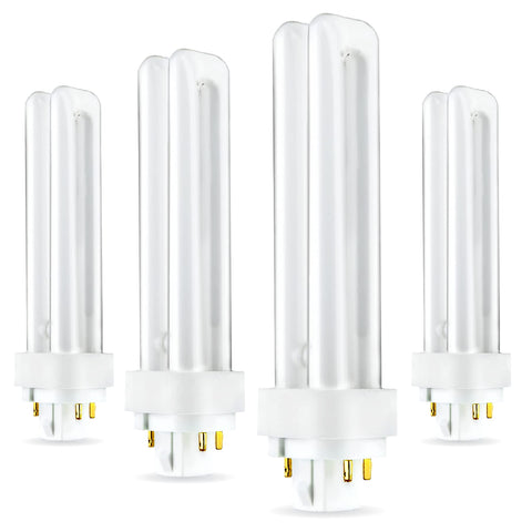 Circle PLC-18W bulb pack shot, warm white light for homes and offices, energy-efficient.