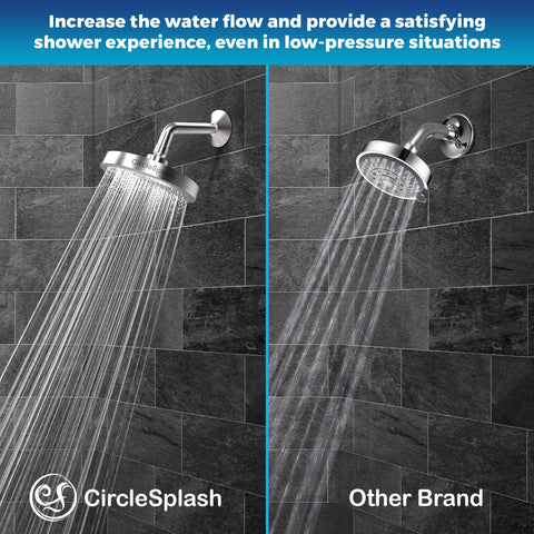 CircleSplash chrome finish adds sleek bathroom style.