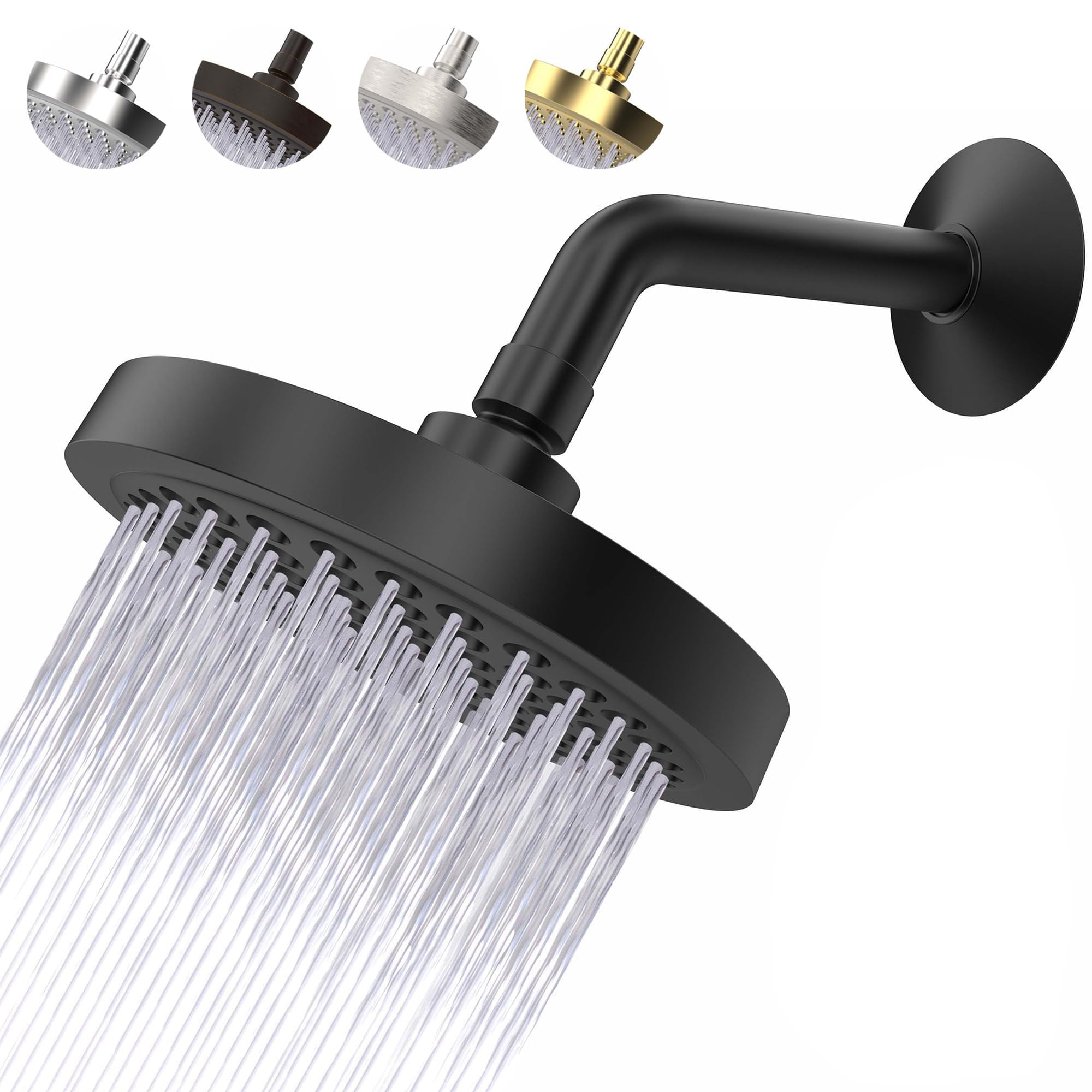 CircleSplash high pressure shower head in matte black delivers powerful coverage
