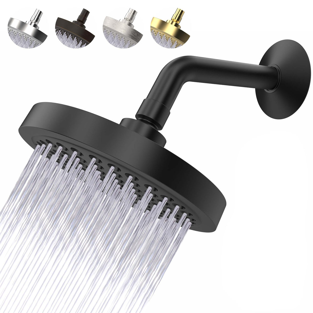 CircleSplash high pressure shower head in matte black delivers powerful coverage