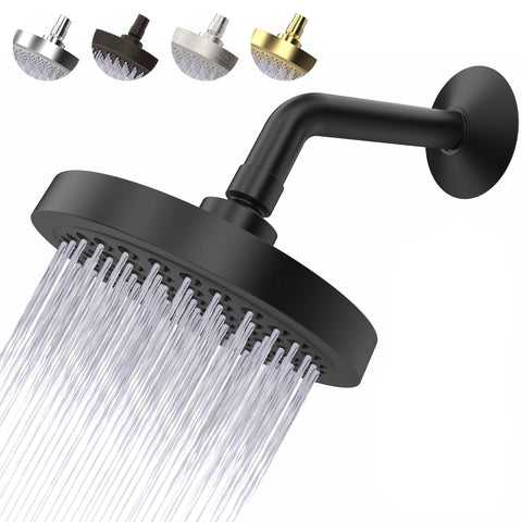 CircleSplash high pressure shower head in matte black delivers powerful coverage