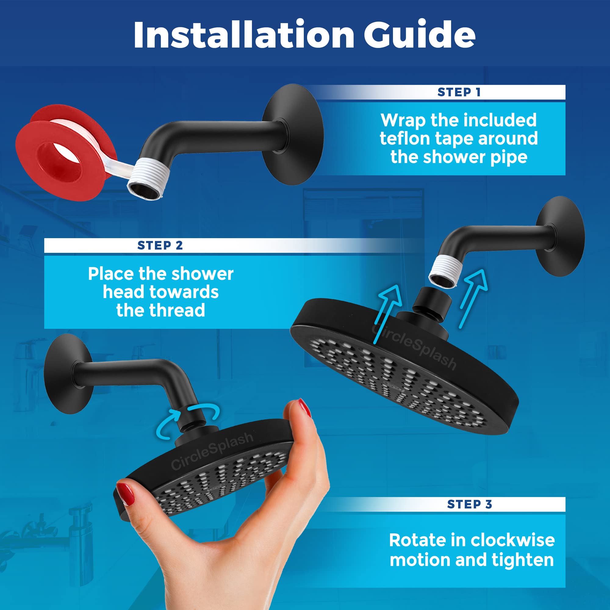 CircleSplash supports wall or ceiling mounting for versatile installation