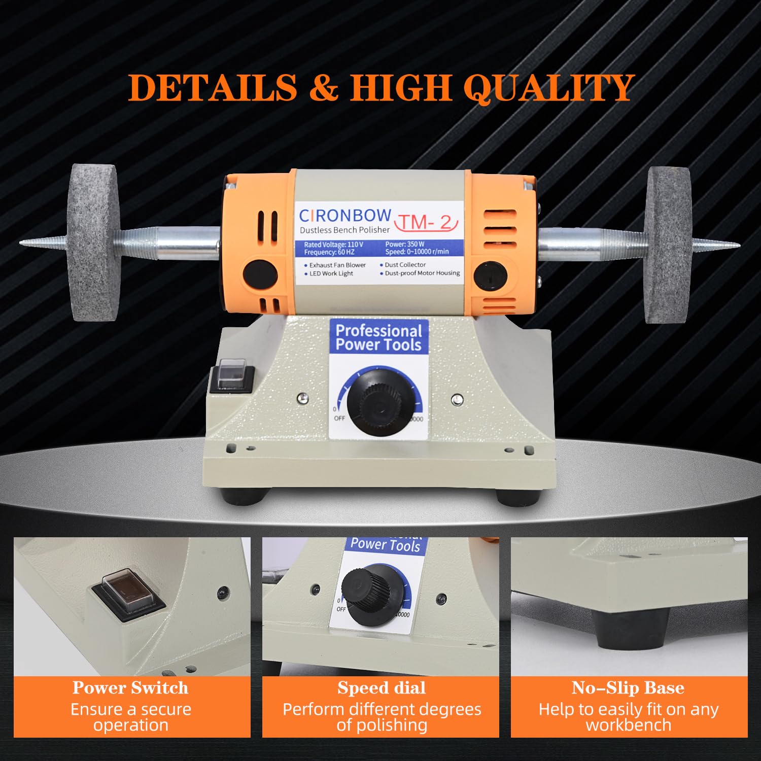 CIRONBOW two abrasive wheels help remove rust and prep metal surfaces.