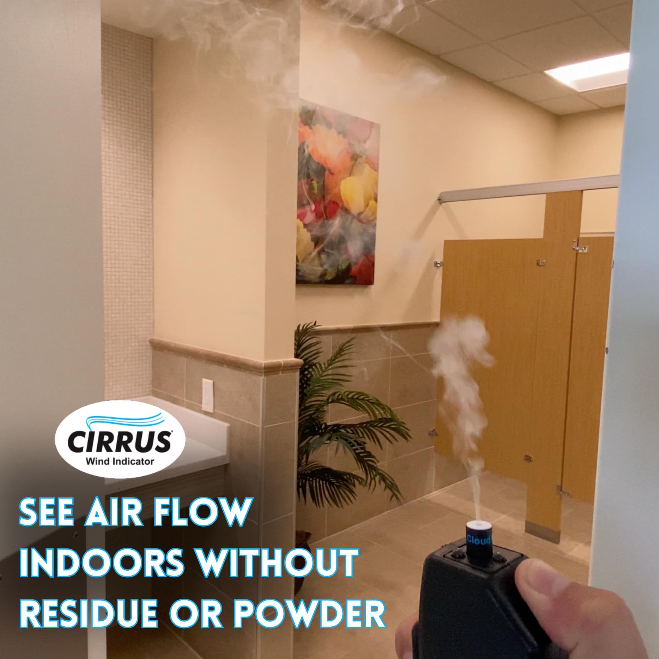 Cirrus wind indicator used indoors for safe leak checks on equipment.