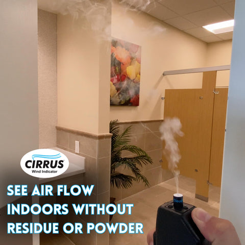Cirrus wind indicator used indoors for safe leak checks on equipment.