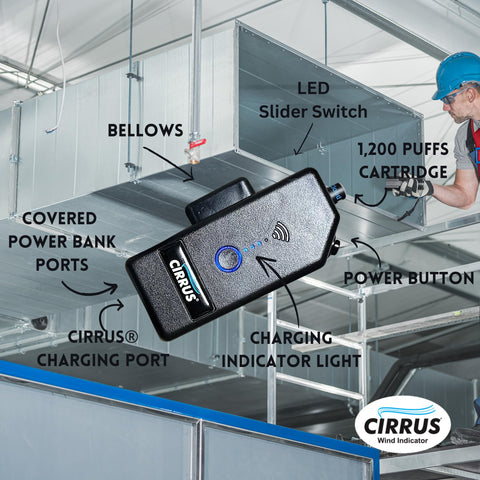 USB charging cord recharges Cirrus quickly between service calls.