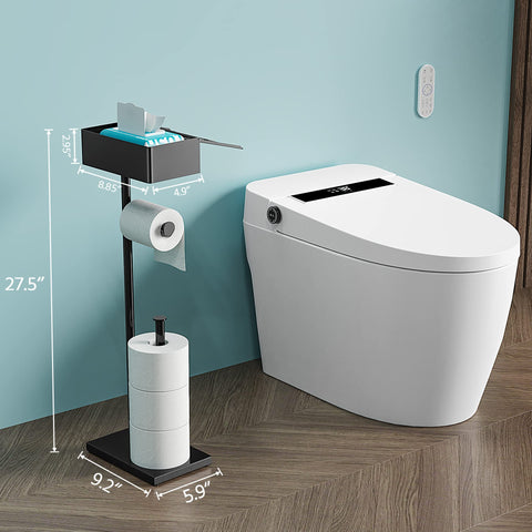 Cisily extra-roll storage holds 3-4 rolls for guests.