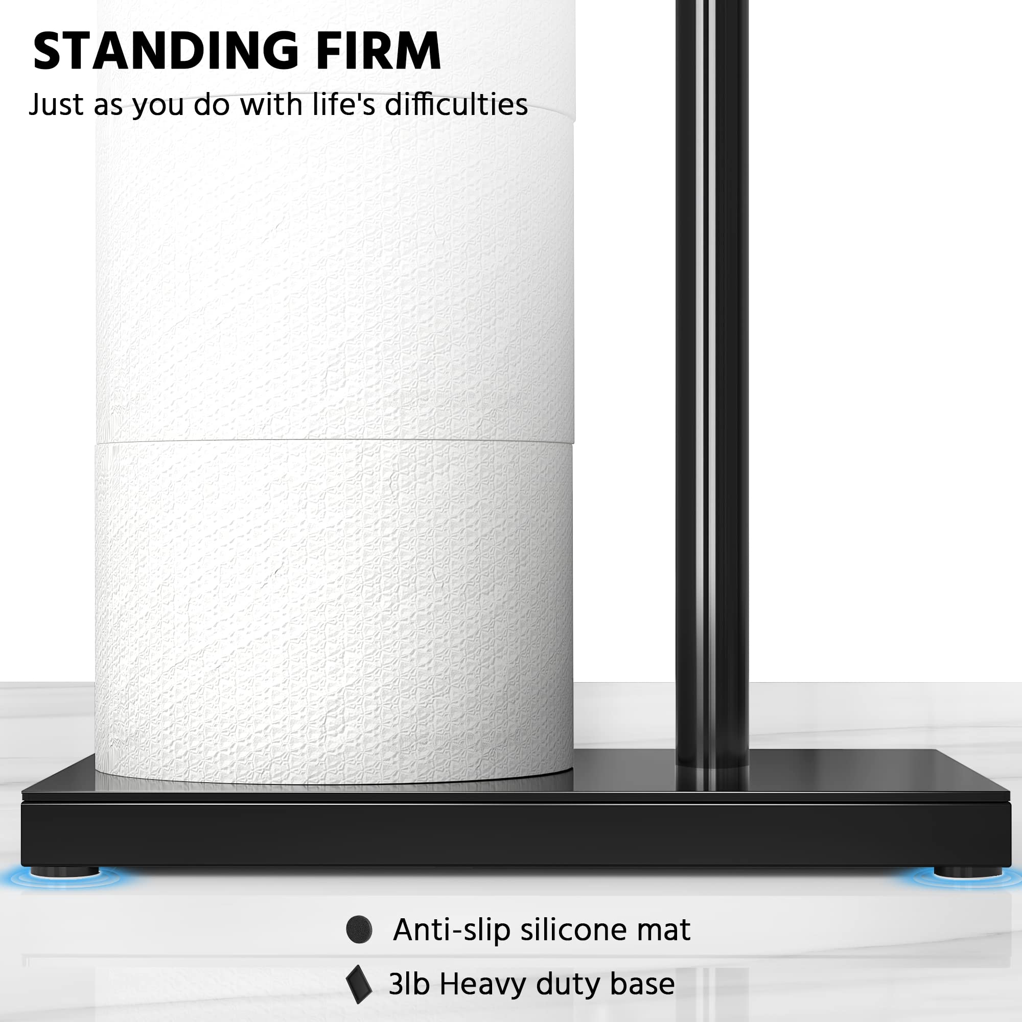 Cisily sturdy steel base with non-slip bottom prevents tipping.