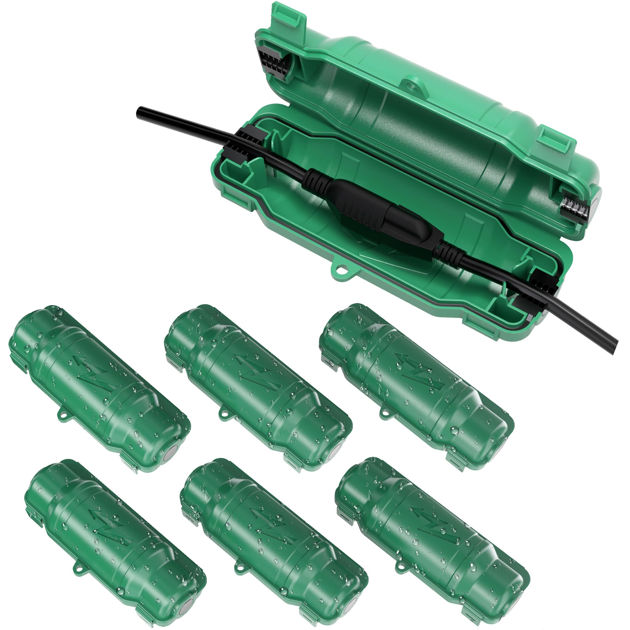 Cismorvex outdoor extension cord cover with locked latches keeps plugs secure outdoors.