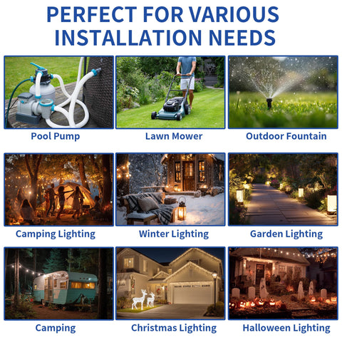 Cismorvex compatible with 12/14/16 AWG cords, offering versatile outdoor protection.