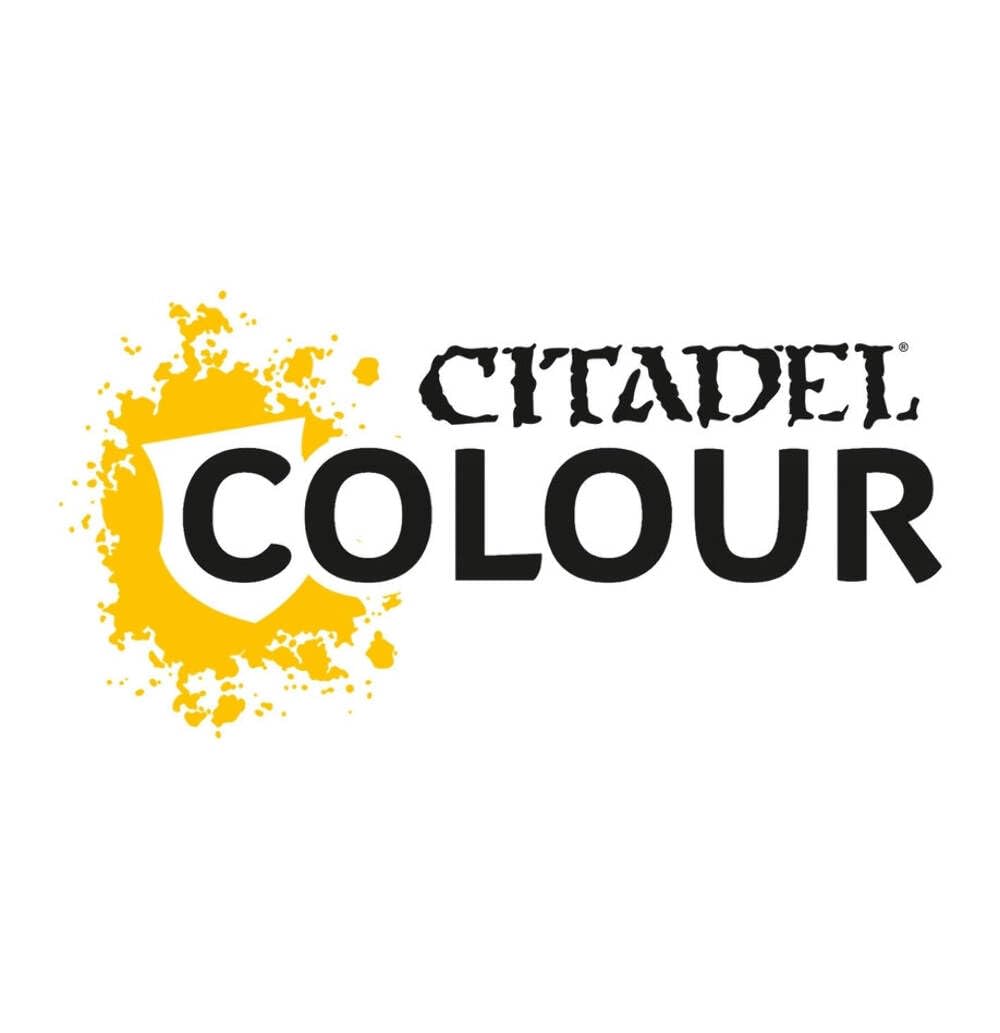 Citadel White Scar spray primer creates a neutral base for color on models.
