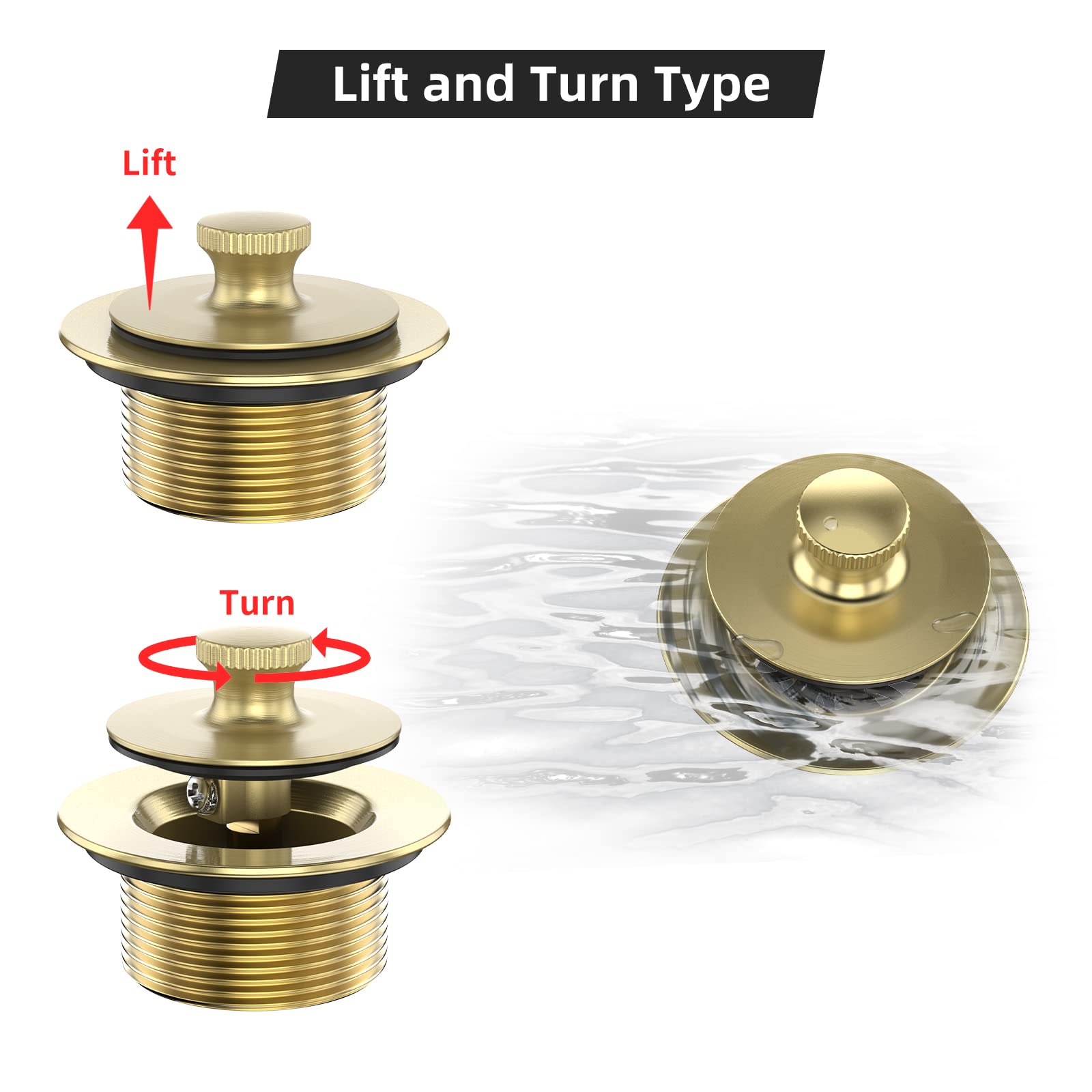 Citymoor brushed gold finish highlights long-lasting durability against moisture.
