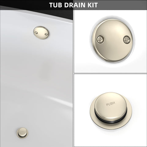 Citymoor brushed-nickel bathtub faceplate with corrosion-resistant finish.