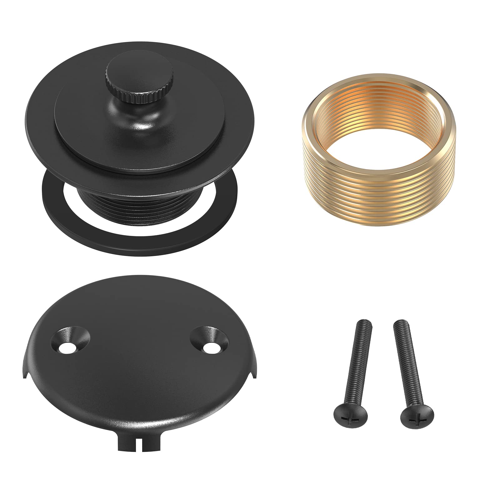 Citymoor matte black tub-drain kit promotes quiet, smooth daily operation.