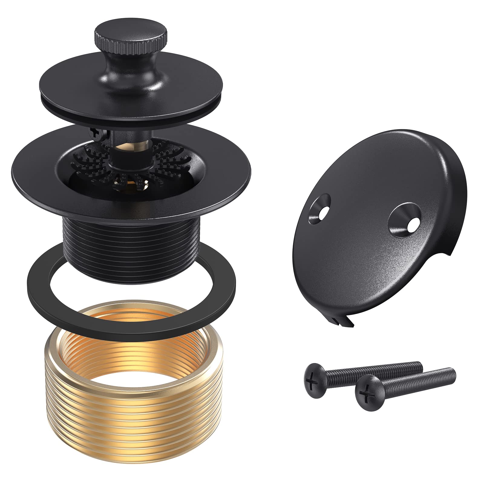 Citymoor matte black tub drain kit overview with universal compatibility and modern style.