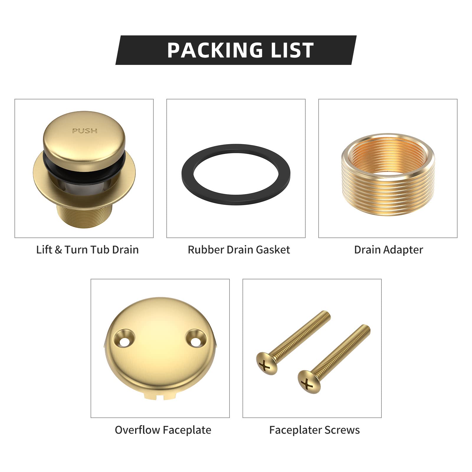 Citymoor universal-fit tub drain kit ready for quick installation.