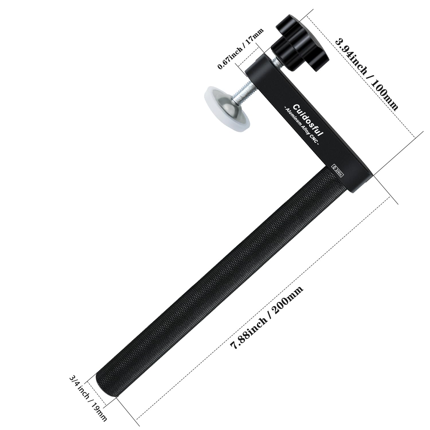 Cuidosful bench dog clamp with silicone pads protects surface during use.
