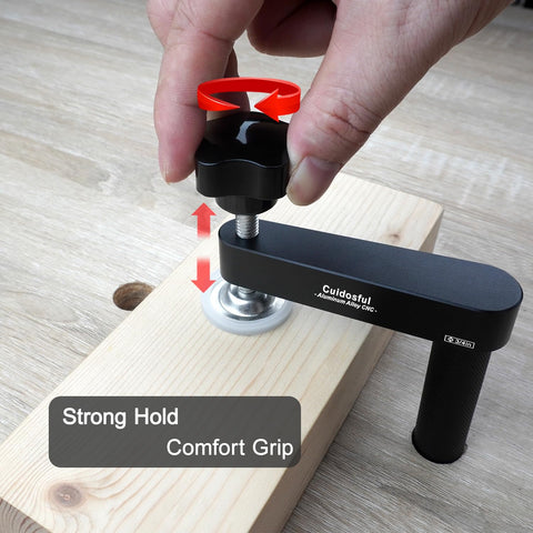 Cuidosful bench dog clamp maintains a secure hold during active clamping work.
