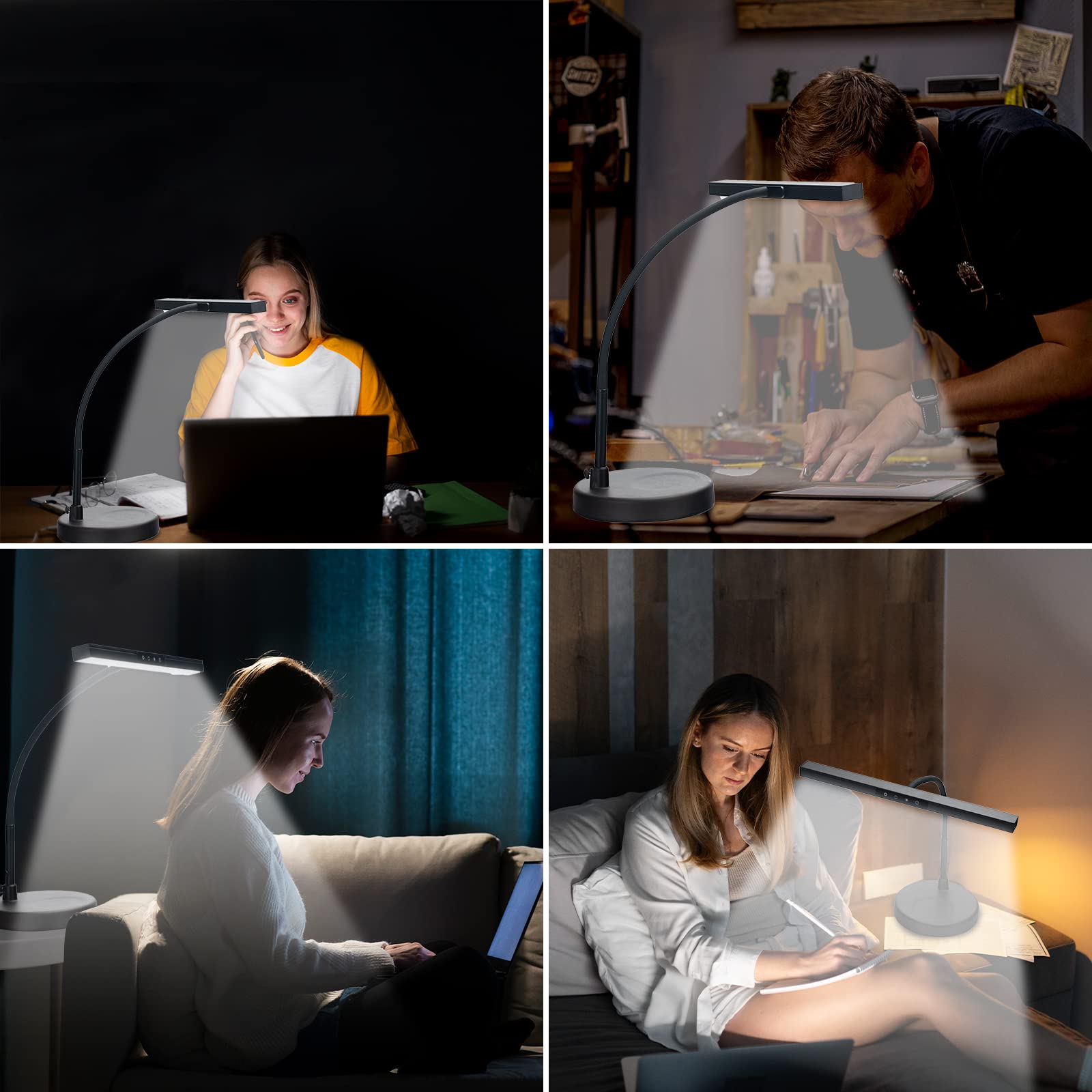 CIVHOM aluminum alloy lamp provides durable, flicker-free illumination
