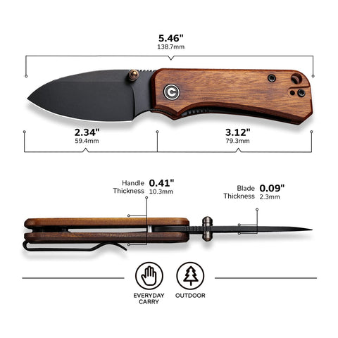 CIVIVI Baby Banter liner lock secures the blade during use