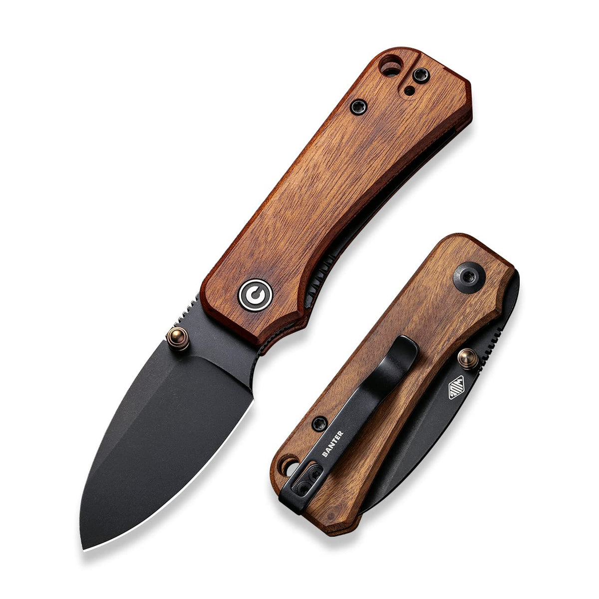 CIVIVI Baby Banter pocket knife blade close-up shows Nitro V edge for daily tasks