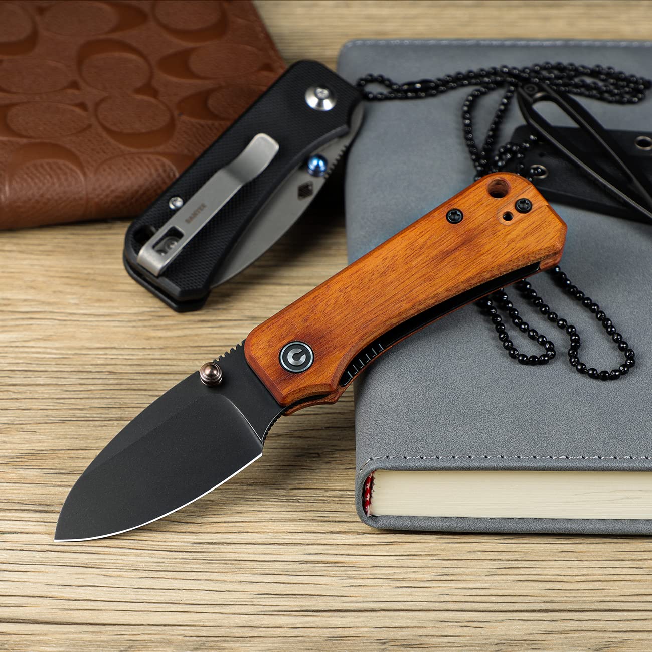 CIVIVI Baby Banter titanium thumb stud enables fast one-handed deployment