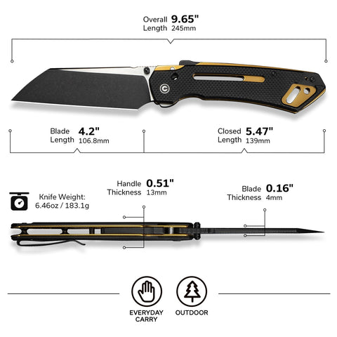 CIVIVI Buster FG full-length profile for scale and carry readiness.
