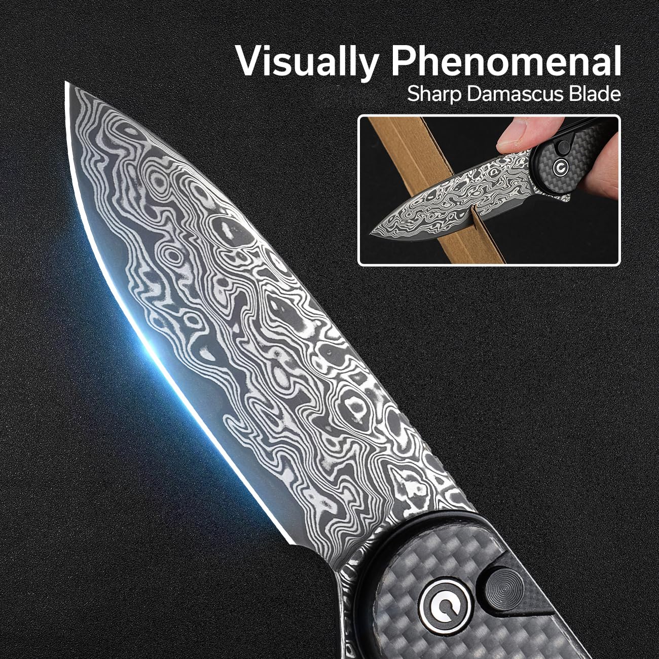 CIVIVI Elementum II ceramic ball bearing for quick opening.