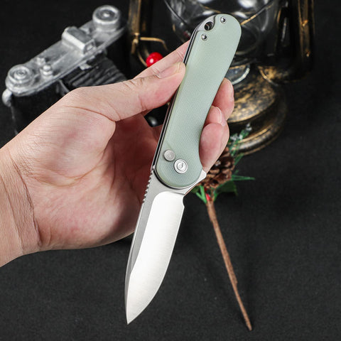 CIVIVI Elementum II G10 handle texture close-up for secure, comfortable grip