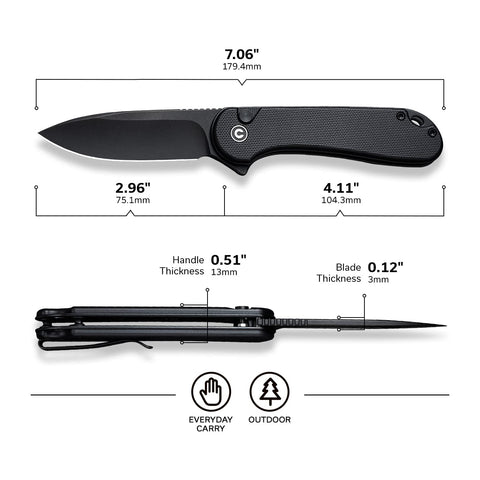CIVIVI Elementum II Nitro-V blade edge ready for tasks
